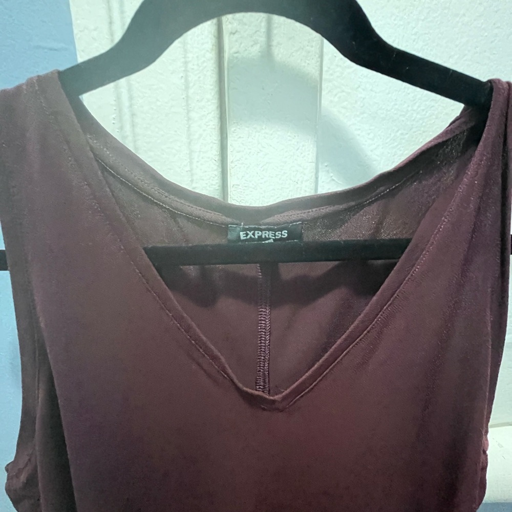 Express Women's Deep Burgundy Tank Top